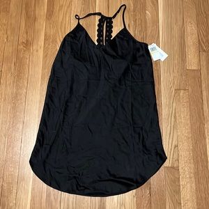 Black satin chemise